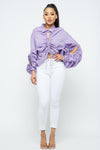 Tati Drawstring Ruched Blouse Tops