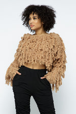 Love Life Shaggy Long Sleeve Crop Sweater Top