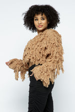 Love Life Shaggy Long Sleeve Crop Sweater Top