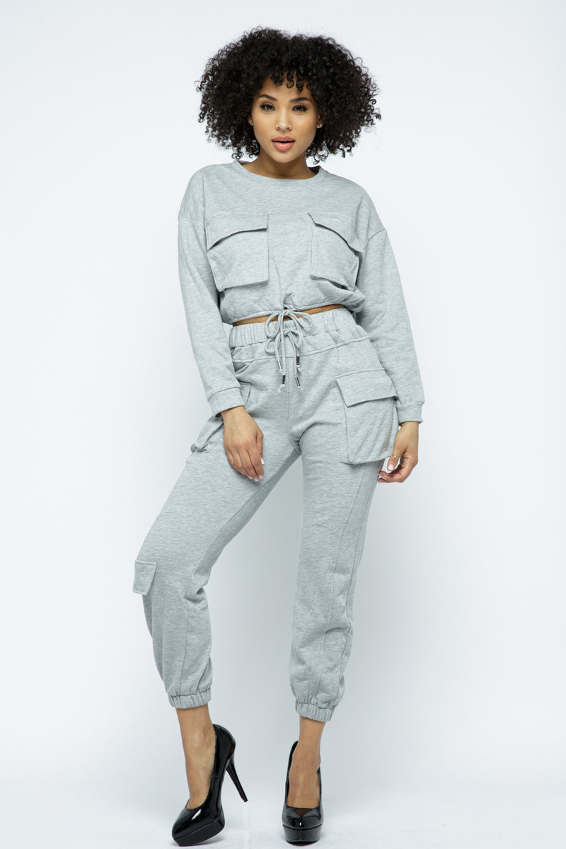 Pocket Detailed Jogger Two Piece Set