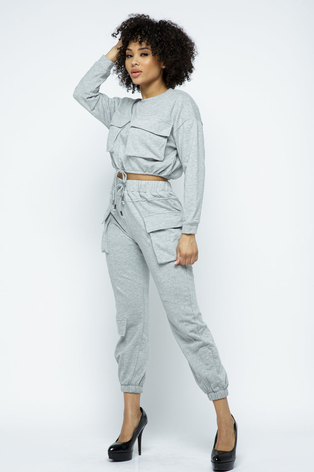 Pocket Detailed Jogger Two Piece Set