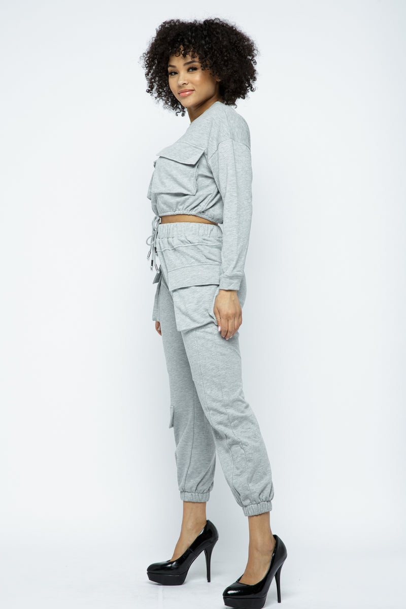 Pocket Detailed Jogger Two Piece Set