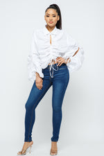 Tati Drawstring Ruched Blouse Tops