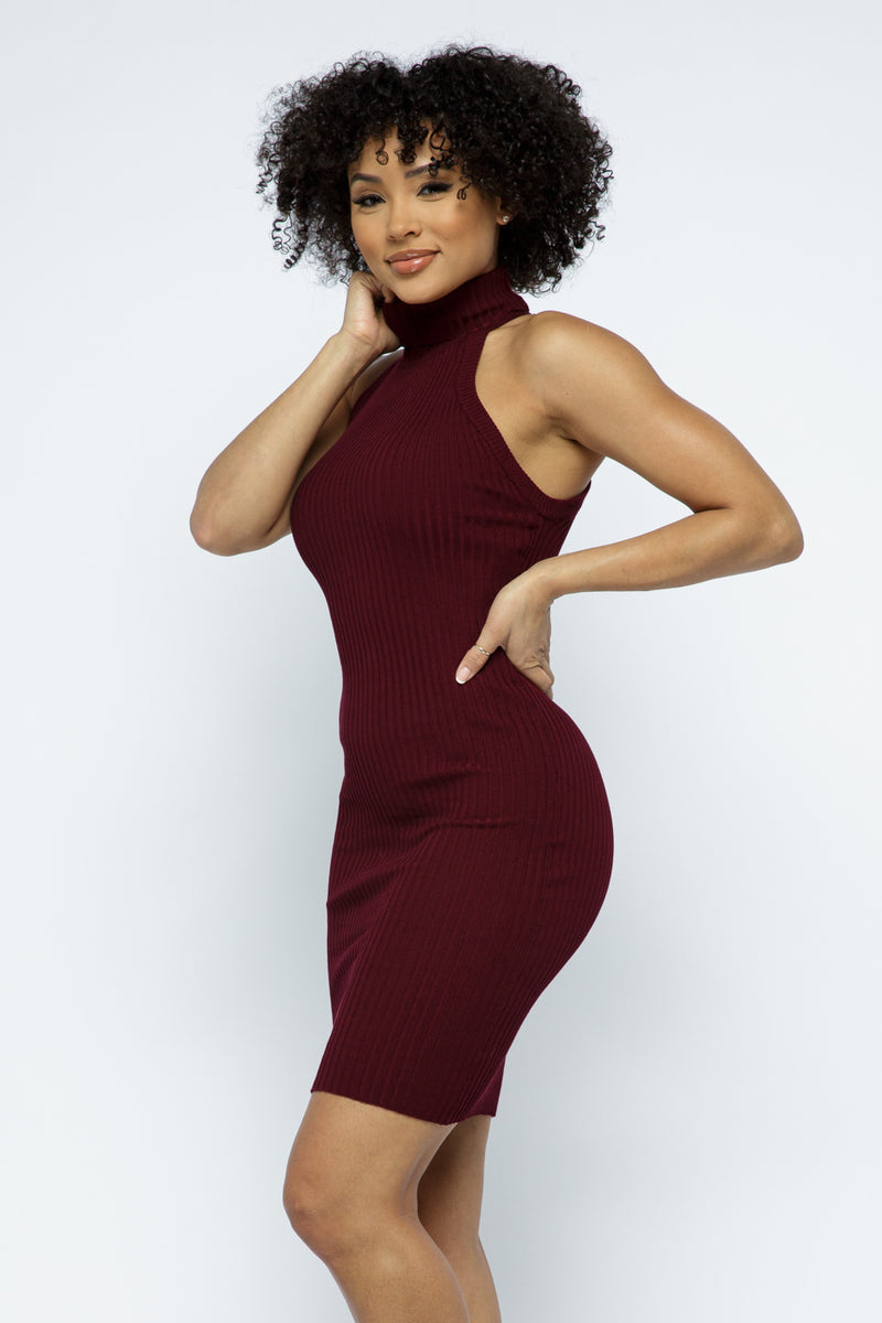 X Back Fitted Knit dresses