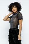 Rhinestone on Mesh Bodysuits