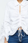 Tati Drawstring Ruched Blouse Tops