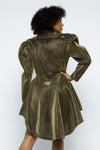 Puff Sleeve Hi Low Shiny long Jackets