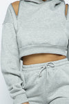 Hoody Zipper Detail Sweatshirt Jogger Sets