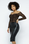 Sexy Leopard Print Off Shoulder Bustier Top