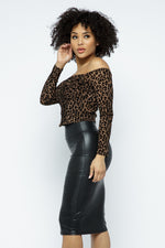 Sexy Leopard Print Off Shoulder Bustier Top