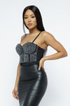 Shine On Cropped Bustier Tops