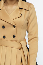 Pleated bottom Tie button Jacket