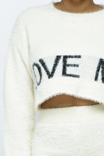 'LOVE ME 'Faux Fur Round Neck Sweater & Shorts Set