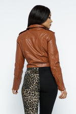 Faux Belted Moto Jackets