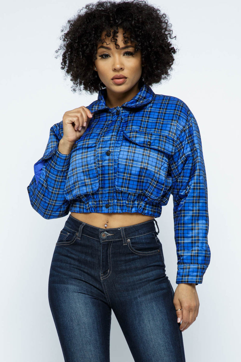 Plaid Cropped Jackets