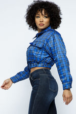 Plaid Cropped Jackets