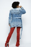 Distressed with Lettering printed Denim Jackets