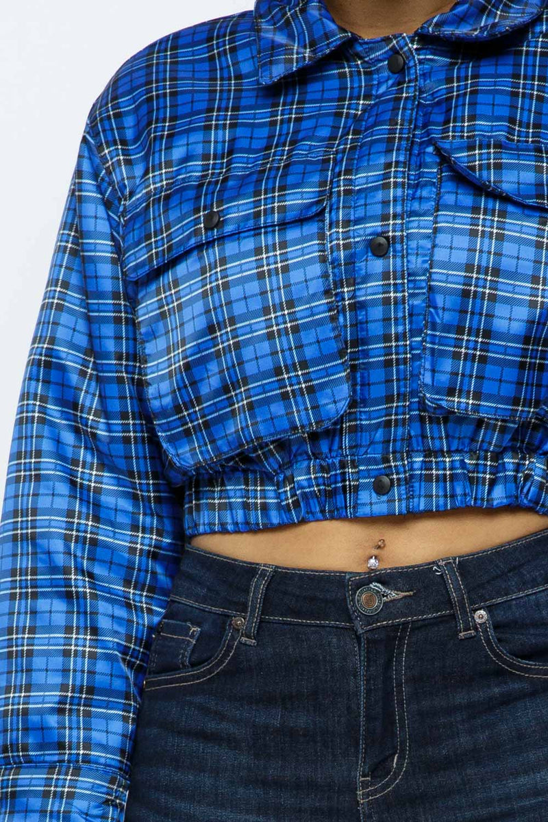 Plaid Cropped Jackets