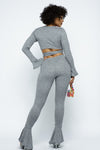 Cozy And Cute Tie Long Sleeve Top And Legging Sets