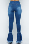 HW Destroy Stretch Skinny With  Bell Hem Jeans