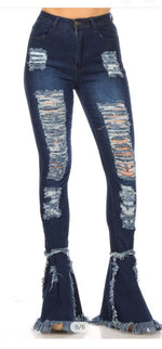 HW Destroy Stretch Skinny With  Bell Hem Jeans