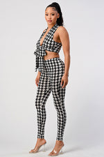 Houndstooth Top & Leggings Set