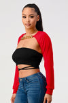 Chain Trim Long Sleeve Top