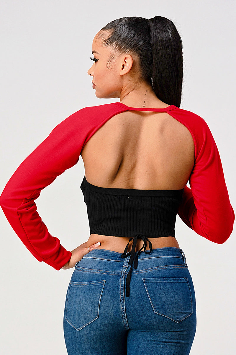 Chain Trim Long Sleeve Top