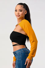 Chain Trim Long Sleeve Top