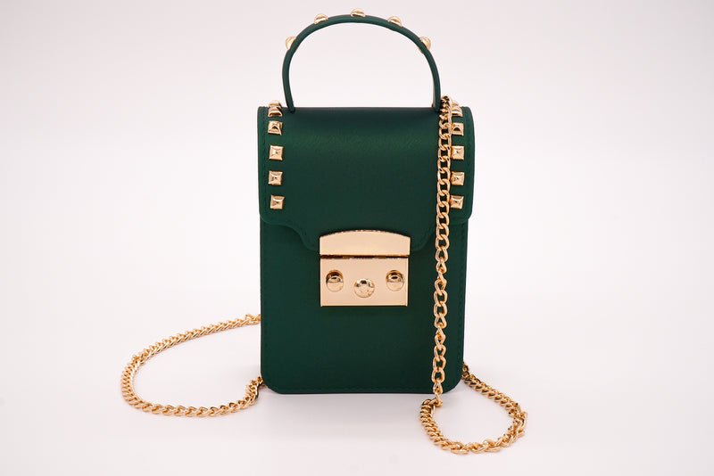 Studed Cross Body Bag With Chain Strap