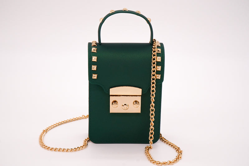 Studed Cross Body Bag With Chain Strap