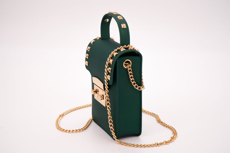 Studed Cross Body Bag With Chain Strap