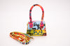 One Handle Mini Multi Color Graffiti Clutch Handbags