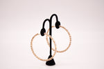 Rhinestone 80 mm Hoop Earring-Gold